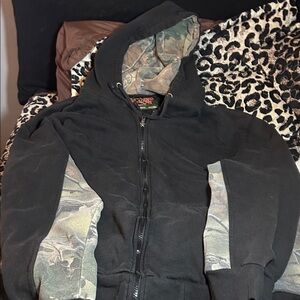 Mossy Oak Black and Camo Men's Hoodie Jacket